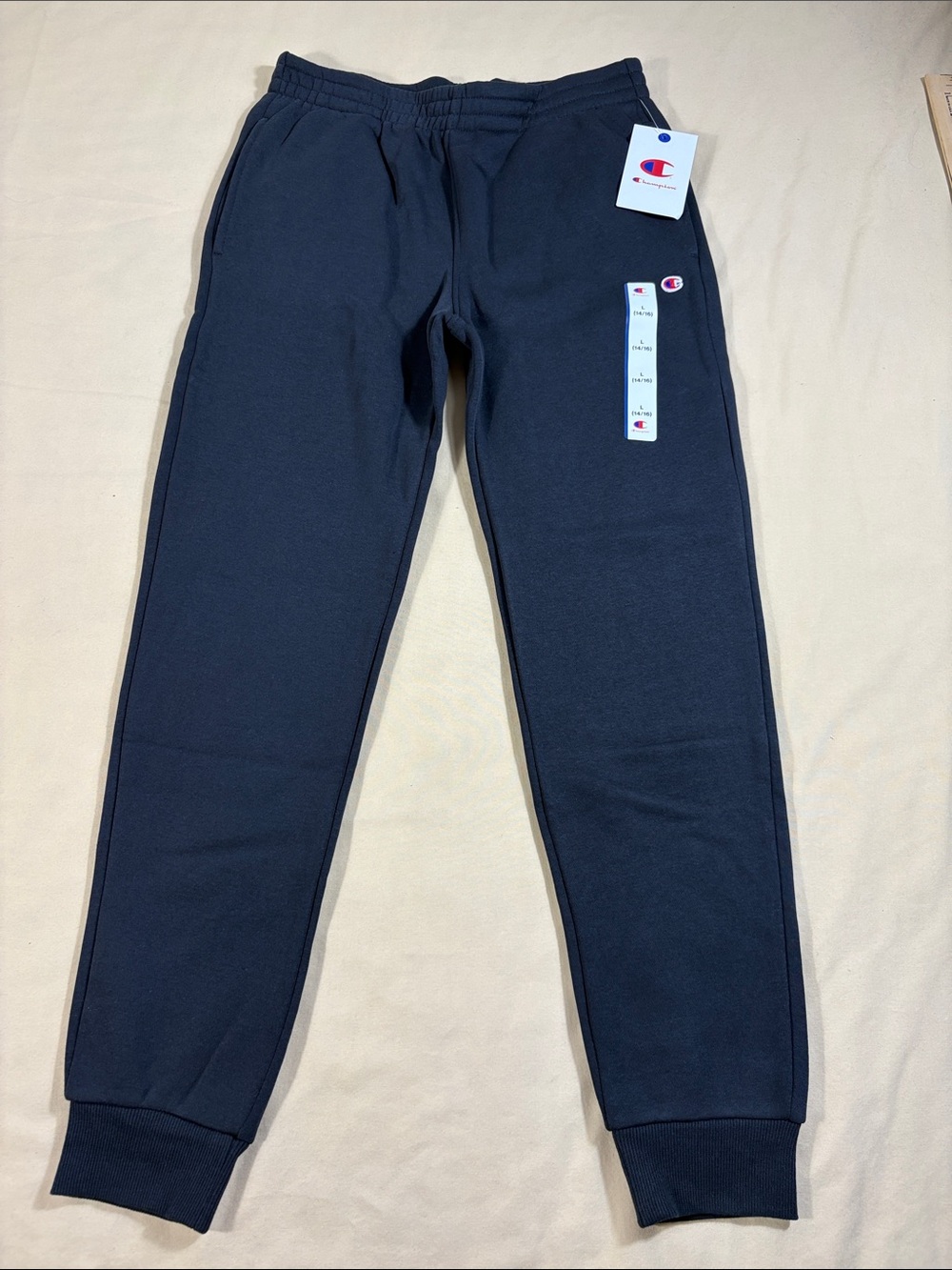 Champion Boys Size Large 14/16 Black Signature Fleece Jogger Sweatpants NWT
